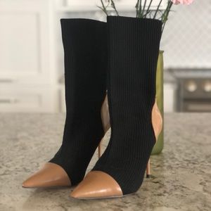 Zara Two Tone Sock Booties
